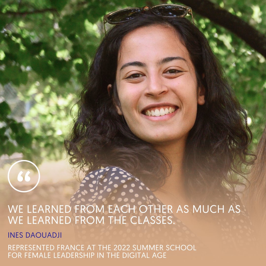 🌟'I’m happy to have met 28 young women that are truly impressive,” says Ines Daouadji from France about her time at the 2022 Summer School. “We learned from each other as much as we learned from the classes.' Apply by April 30! #NextGenChangeMakers europeanleadershipacademy.eu