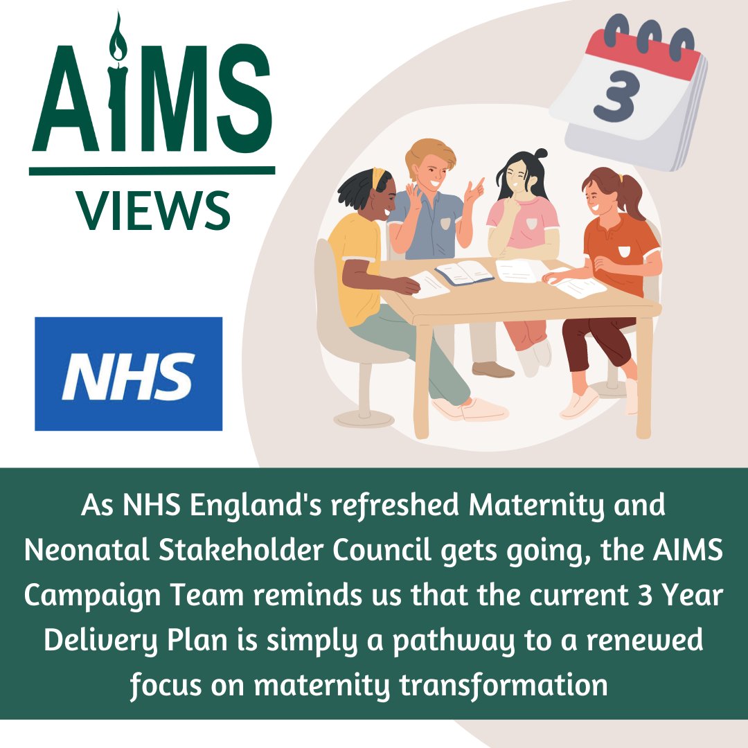 As NHS England's refreshed Maternity and Neonatal Stakeholder Council gets going, the AIMS Campaign Team reminds us that the current 3 Year Delivery Plan is simply a pathway to a renewed focus on maternity transformation aims.org.uk/campaigning/it…
