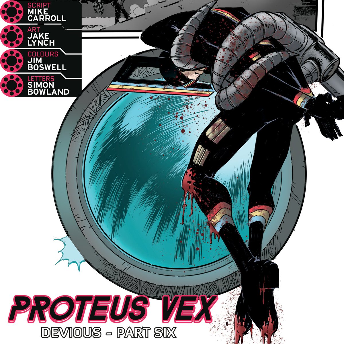 2000 AD Prog 2380 is out on 1st May - tomorrow! - featuring PROTEUS VEX: DEVIOUS, part six by: 📝 Script: @MikeOwenCarroll ✏️ Art: @artdroid_lynch 🎨 Colours: @jimboswellart 💬 Letters: @SimonBowland Subscribe now and get zarjaz free gifts ➡️ bit.ly/2Ws04uc