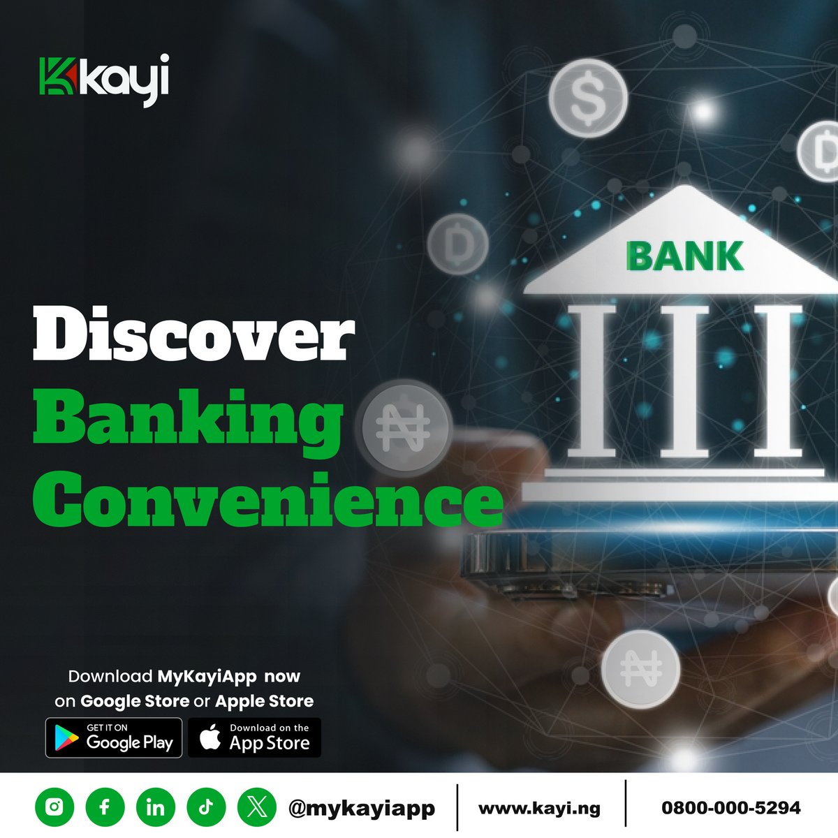 Calling on all rural community residents! Discover the convenience of banking with Kayiapp. Download the application today from the Google Play Store and Apple App Store to begin your journey.

#MyKayiApp #NowLive #Kayiway #DownloadNow #Bankingwithoutlimits #downloadmykayiapp