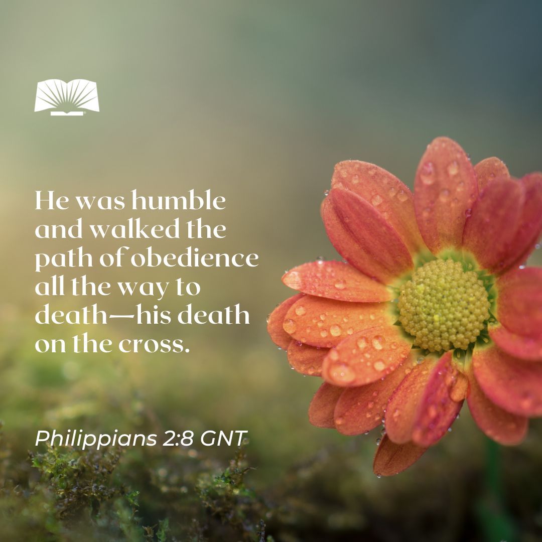 He was humble and walked the path of obedience all the way to death—his death on the cross. —Philippians 2:8 GNT #Scripture #DailyBibleReading #GodsWord #BibleVerse #GoodNews #Bible #Ministry #GodsLove #GodIsLove #VerseOfTheDay