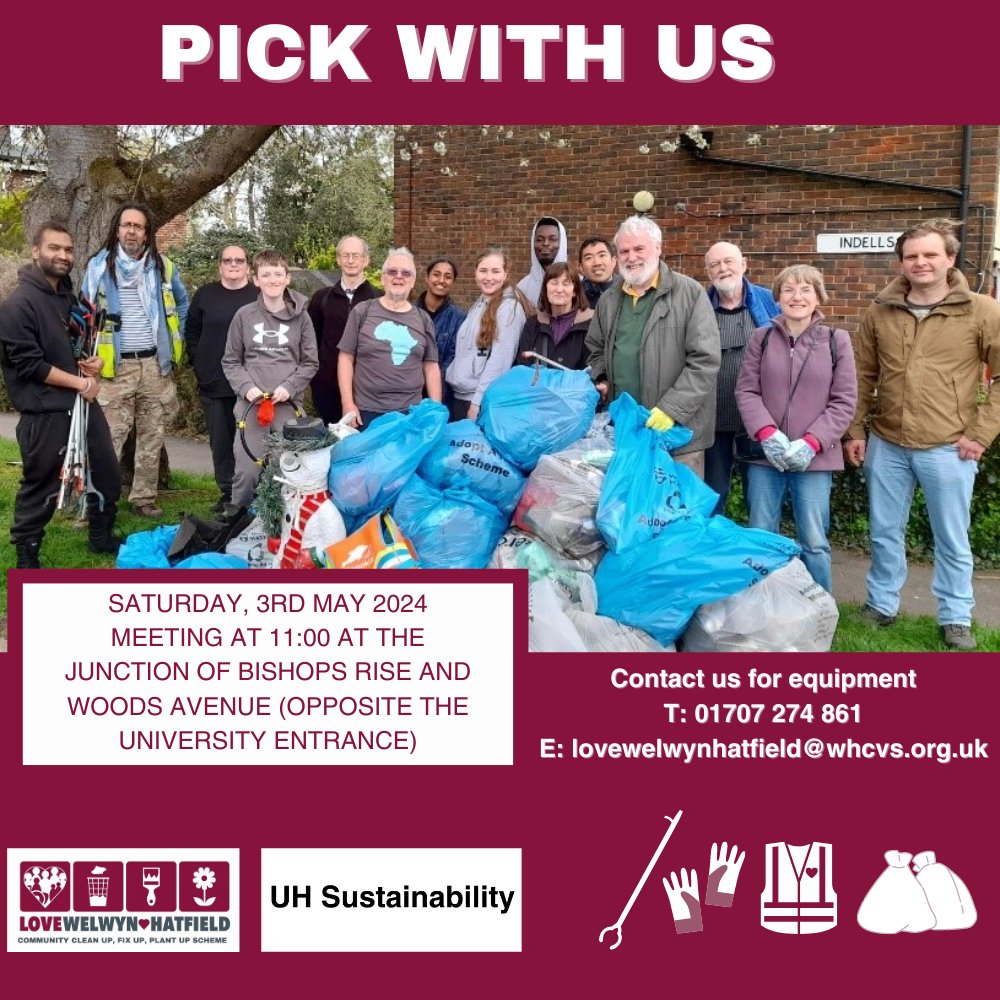 The community litter pickers plan to litter pick Bishops Rise down to the College Lane roundabout in #Hatfield on Saturday. Sign up here ➡️ bit.ly/4bwnl5i (all equipment will be provided) #CommunityLitterPick #LoveWelwynHatfield #Environment #CleanUp #BecauseWeCare