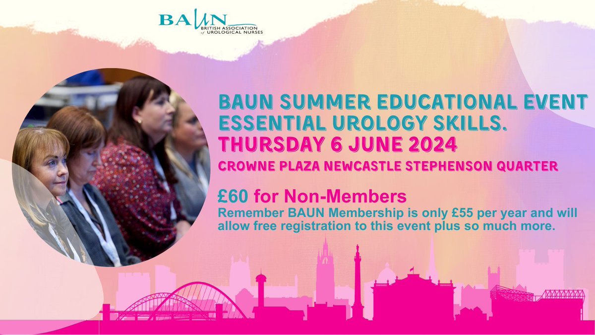 Non-members are welcome to the BAUN Summer Educational Event – Essential Urology Skills. Non-member registration is £60 including VAT, but did you know that you can sign up to BAUN for only £55 per year, giving you free registration to this event 👉buff.ly/3Je3FX0