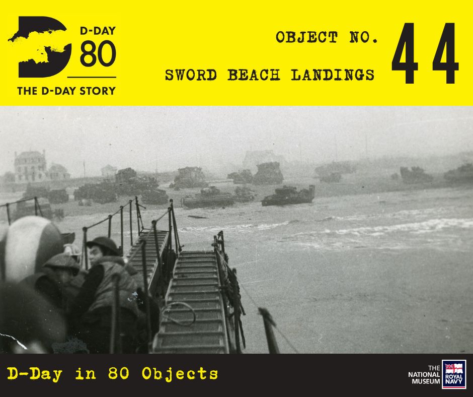 The @TheDDayStory and partners present an online exhibition in the lead up to the 80th anniversary of D-Day in WW2 Object 44: This photograph was taken on board a landing craft that was only seconds away from touching down on Sword Beach. bit.ly/3PryxXL #DDay80