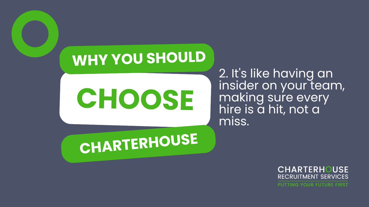 It's time for the next instalment of Why You Should Choose Charterhouse 👇 charterhouserecruitment.co.uk #recruiter #chesterrecruiter #yorkrecruiter #chesterjobs #yorkjobs #recruitmentagency #jobsearch #jobopportunities #hiring #hirewithus