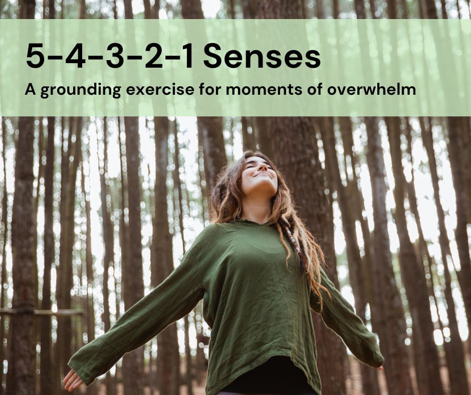 Here's a simple tools to use in every day life:
👀 5 things you can see
🤲 4 things you can feel
🦻 3 things you can hear
👃 2 things you can smell
👅 1 thing you can taste

#Senses
#Wellbeing
#Mindfulness