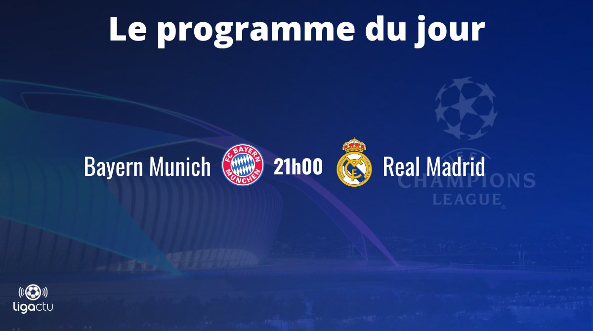 LigActu's tweet photo. ⭐️ Ce soir, le Real Madrid a rendez-vous en Allemagne pour cette demi-finale aller de #ChampionsLeague pour y défier le Bayern ! https://t.co/hKZBsSfT4H