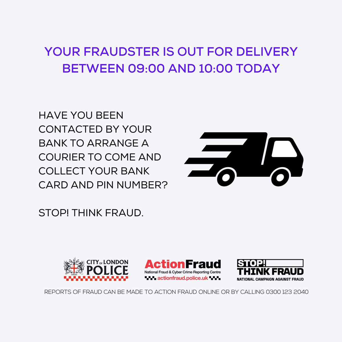 Have you been contacted by someone claiming to be from your bank? It could be courier fraud. Never hand over your card and PIN number, especially if someone offers to collect it. If the crime is ongoing, dial 999. You can also make a fraud report at orlo.uk/0MPZD