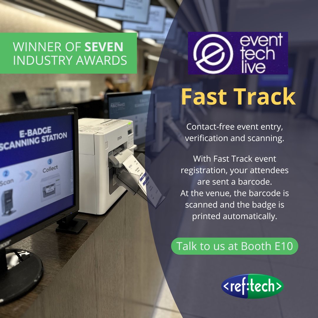 Today is day two of Event Tech Live! Swing by Booth E10 and chat with us about our award-winning technology and how we can meet your event needs. #eventtechlive #lasvegas #ETLVEGAS24 #USA #eventregistration #reftech #eventprofs