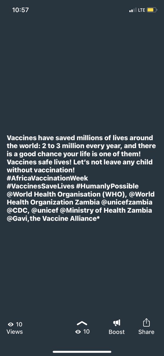 #HumanlyPossible -#africavaccinationweek 
#vaccinessavelives 
@unicefzambia @mohzambia @gavi @CDCgov @worldhealth