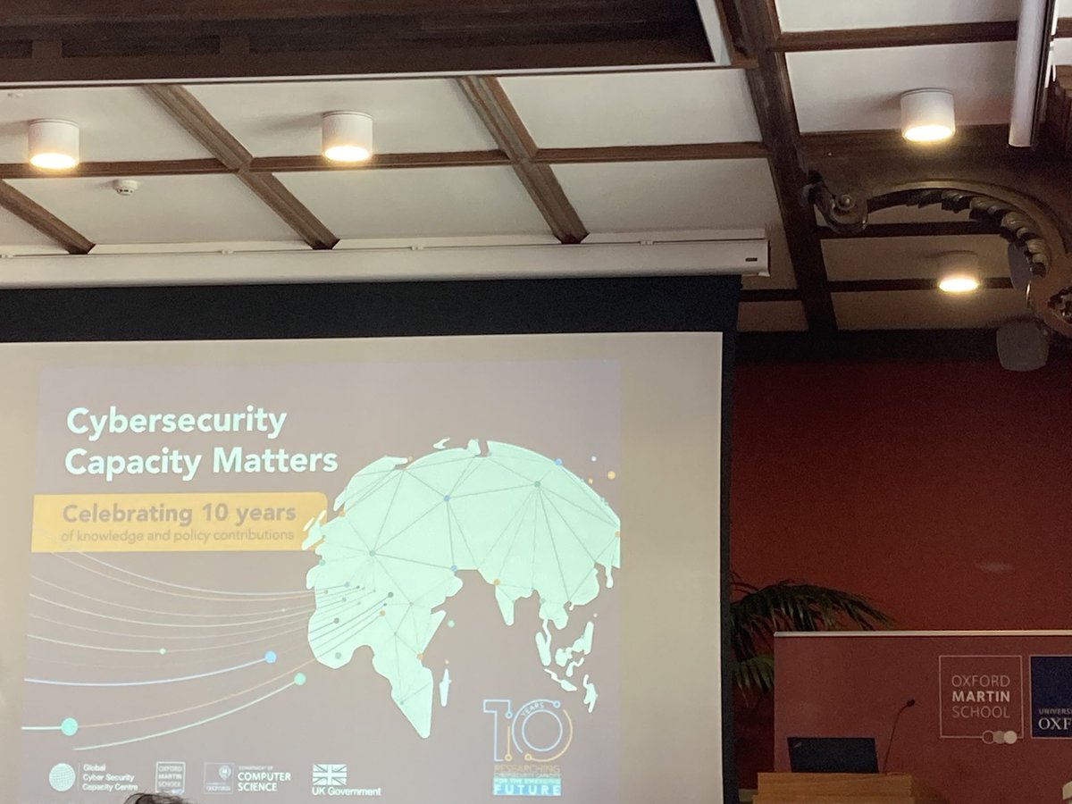 MelanieGarson's tweet photo. Nothing like the smell of cyber in the morning  Oxford style #gcscc2024 looking at the future of cyber capacity building &amp; how to measure AI readiness.
#cyber #cybercapacity https://t.co/eIA6BAgQtj