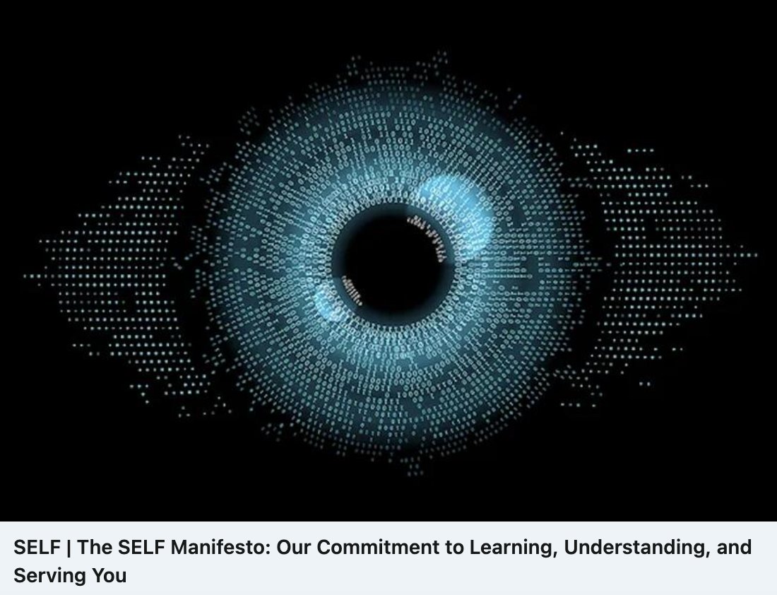 'We believe that the more SELF knows about you, the better SELF can tailor our assistance to fit your life.'

Read latest blog on our commitment to learning, understanding, and serving you.  

self.app/post/the-self-…

#adaptiveai #digitalfootprint #ai #deeptech #ethicalai