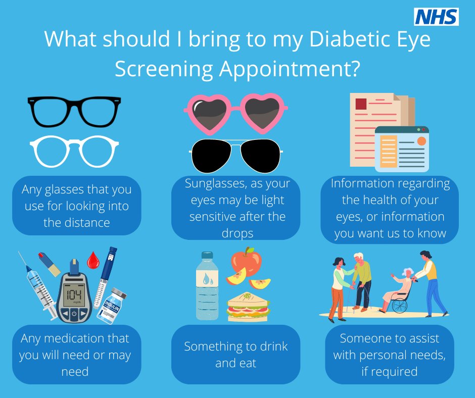 Happy Tuesday 🙂 Don't forget to prepare for your appointment !! #diabetes #diabetic #eyes #appointment #NHS #Glasses #screening #prepare #whattobring