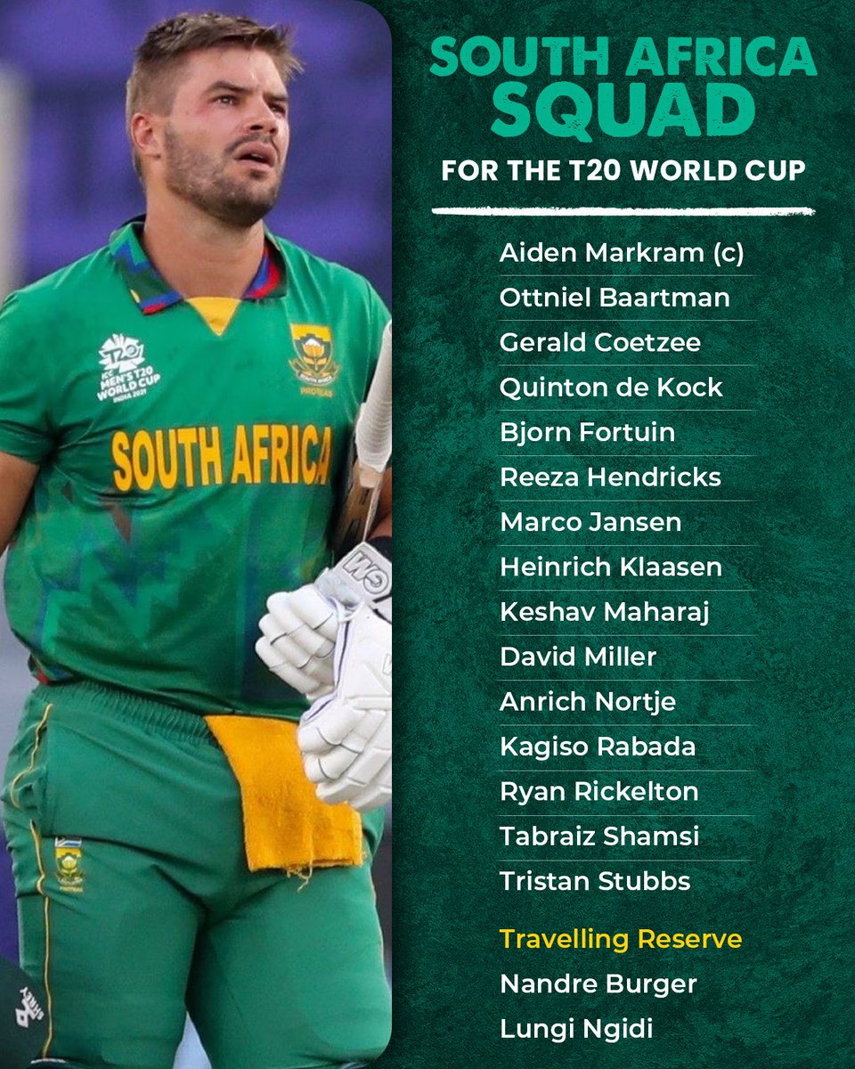 The Proteas have named their squad for the ICC T20 World Cup 👏 Share your thoughts on the team selection below 👇 #SouthAfrica #T20WC #ICC