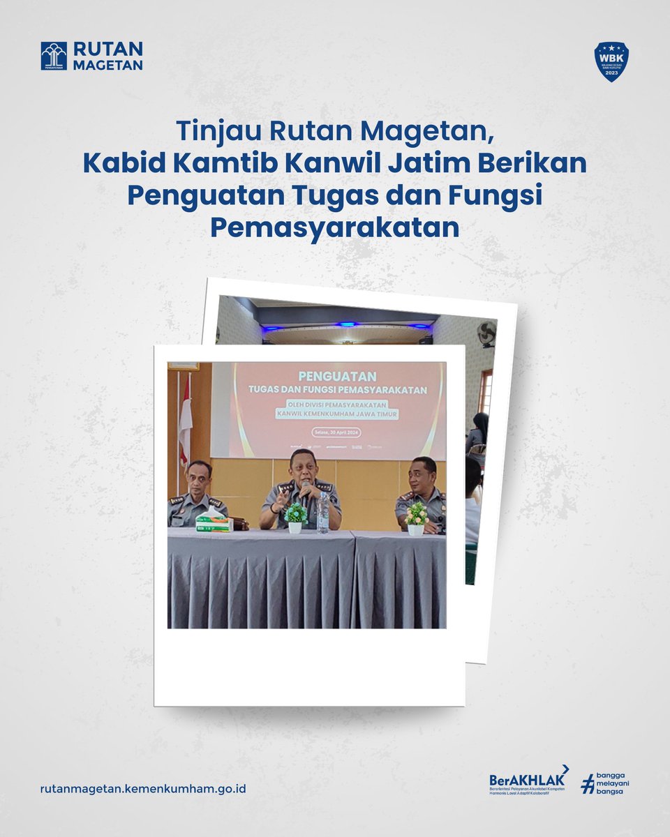 Tinjau Rutan Magetan, Kabid Kamtib Kanwil Jatim Berikan Penguatan Tugas dan Fungsi Pemasyarakatan