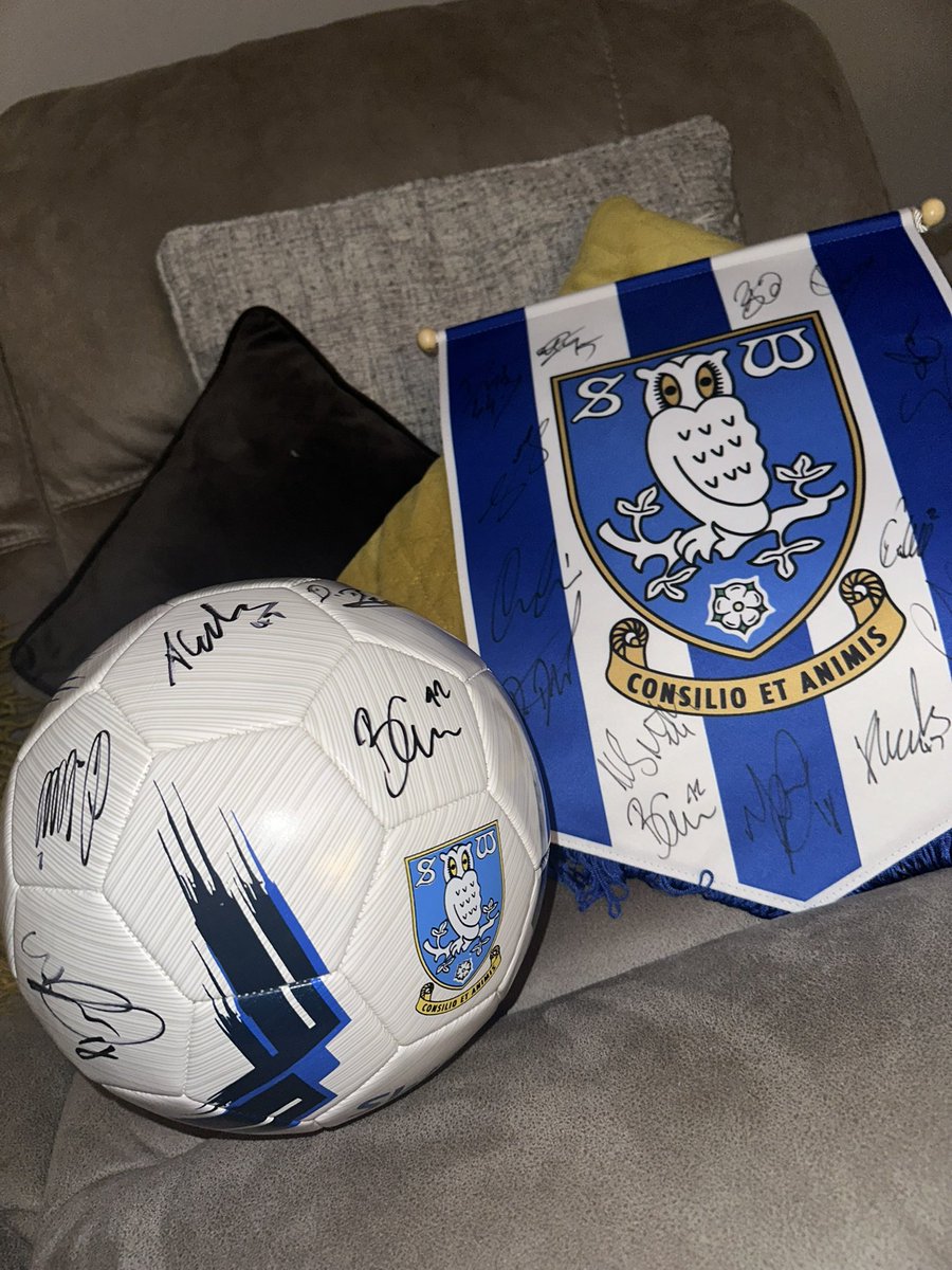 Highest Bid so far is £80 ball and £20 for pennant Bids end tonight at 8 every penny to shays fundraising for @BluebellWoodCH
