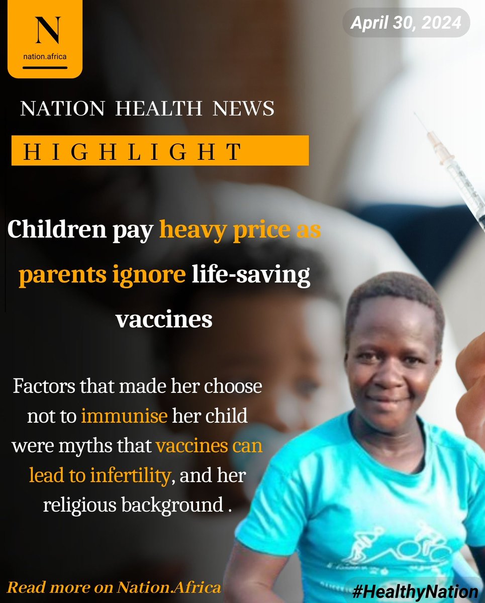 Eunice, who had given birth at the age of 11, decided not to visit the health facility for antenatal clinics, making the newborn miss out on almost all the early childhood vaccines.

#HealthyNation

nation.africa/kenya/health/c…