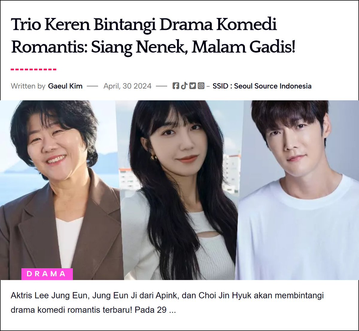 #She'sDifferentDayandNight
#LeeJungEun
#JungEunJi
#ChoiJinHyuk
Baca: seoulsourceid.rf.gd/trio-keren-bin…
✨gaeul.rdz