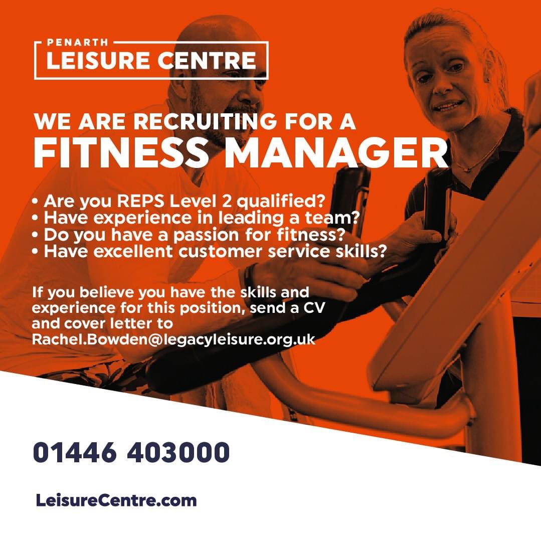 We are looking for fitness manager at Penarth Leisure Centre 

Please retweet 

#cardiff #penarth #fitness #fitnessjobs
