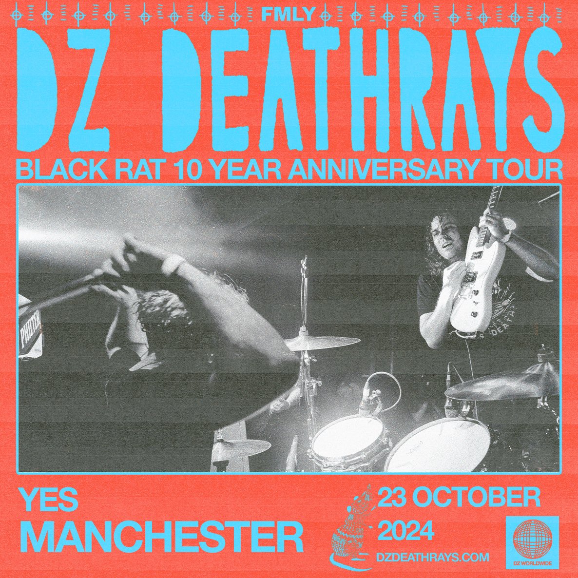 NEW SHOW… @DZDEATHRAYS head to YES on October 23rd, celebrating the 10th anniversary of their cult record ‘Black Rat’. Tickets on sale Thursday at 10am.