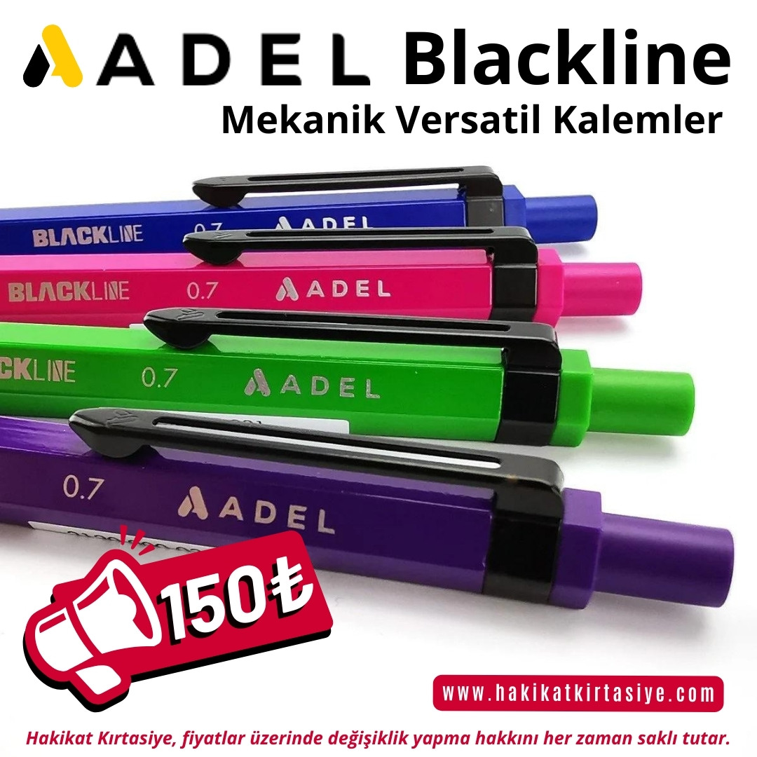 Adel Blackline Mekanik Versatil Kalem çeşitleri.

💥 0.5 ve 0.7 uçlu
💥 Yazım ve çizim için
💥 Dayanıklı ve şık metal gövde
💥 Gizlenebilir metal uç
💥 Metal klips
💥 PVC'siz siyah çevir-aç silgi
💥 Yastık-uç mekanizma
💥 Ergonomik/kaymaz tutuş
💥 4 farklı renk seçeneği