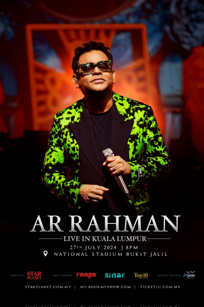 AR Rahman Live in Kuala Lumpur! #Staytuned #Ticket2U #Starplanet #arrahman