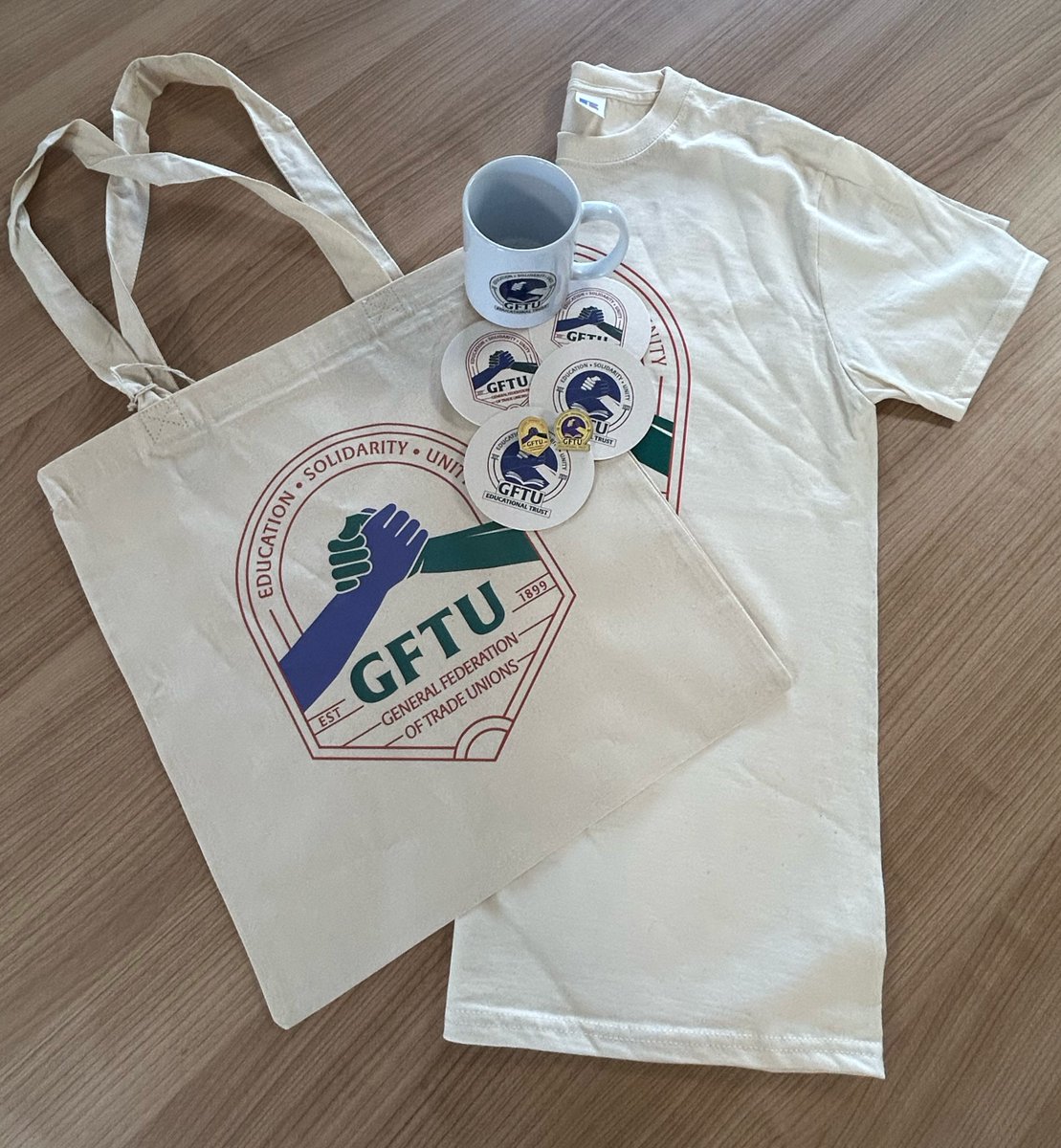 🚨Our rebranded merch is landing in our shop soon 🚨 🛬We have tote bags, t-shirts, mugs and badges incoming! 👀Keep an eye on our website - gftu.org.uk/shop/ #GFTU #GFTU125