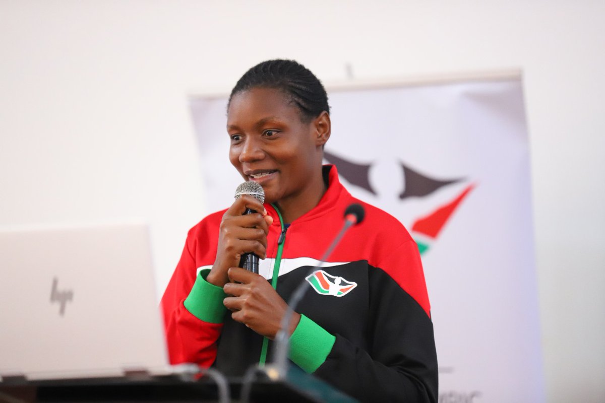 Environmental champion Faith Ogallo sharing her experience with the environment and the role athletes play in taking care of mother nature #TeamKenya #LEA