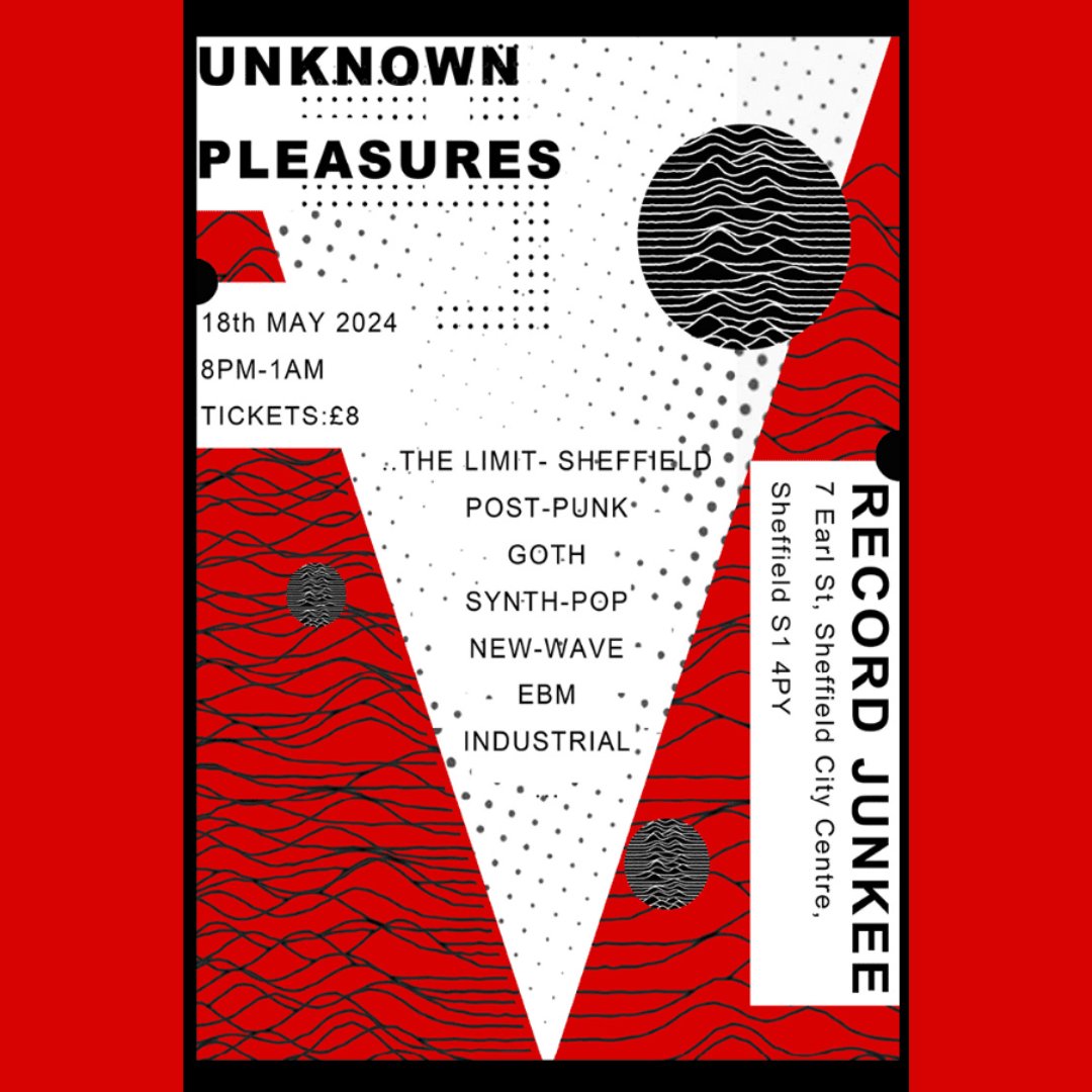 UNKNOWN PLEASURES: A NIGHT OF POST-PUNK, GOTH, NEW-WAVE 🚨

Tkts only £8 in our bio / TicketSource 🔥

📅 SATURDAY 18TH MAY
⏰ 8PM - 1AM
📍 7 EARL STREET
#unknownpleasures #joydivision #neworder #thecure #newwave #postpunk #goth #synthpop #industrial #80s #80smusic