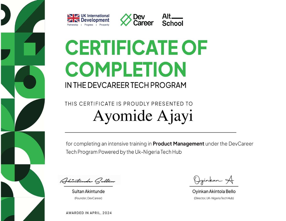 Thanks for the opportunity to solidify my career in product management @dev_careers and @ukngtechhub