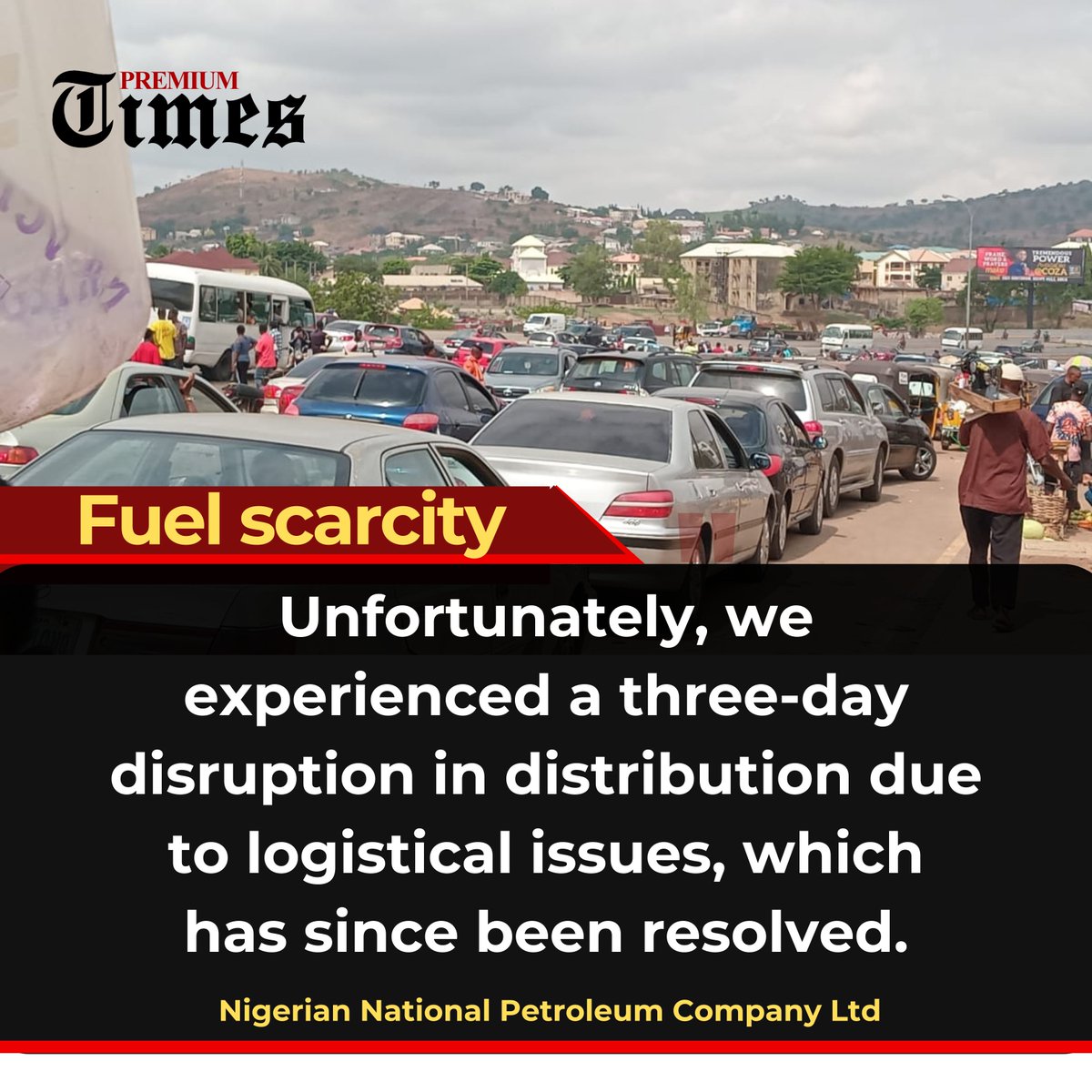 Fuel queues will be cleared by Wednesday across Nigeria – NNPCL snip.ng/kmtTk