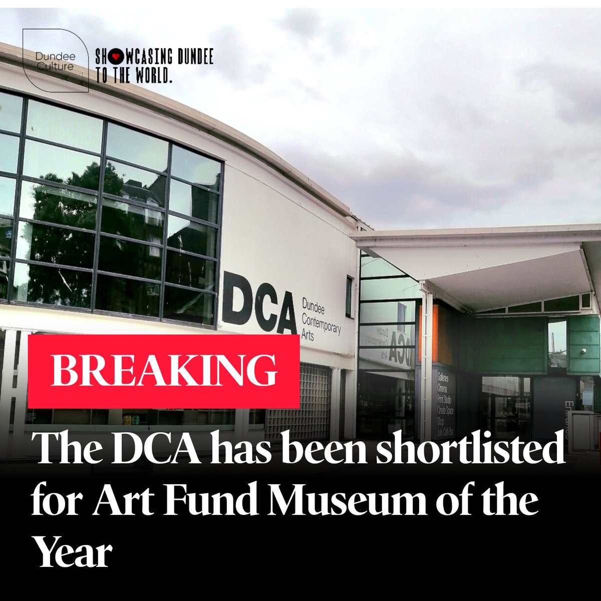 🚨🚨🚨 BREAKING: The Dundee Contemporary Arts (@DCAdundee) has been shortlisted for the prestigious @ArtFund Museum of the Year! #MuseumOfTheYear #Dundee