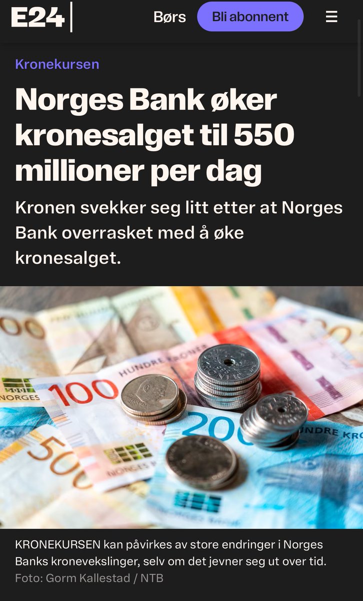 Norges Bank svekker bevisst kronen din, kjøp #Bitcoin