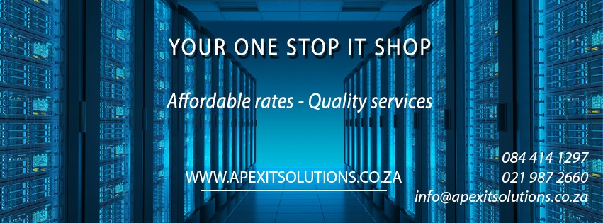 WE DESIGN WEBSITES
Your One Stop IT Shop
apexitsolutions.co.za / info@apexitsolutions.co.za / Tel: 084 414 1297
#IT #Ecommerce #webdesign #graphics #designer #SouthAfrica #StellaSA #Webdeveloper
#domainregistration #hosting #websitehosting #emailhosting