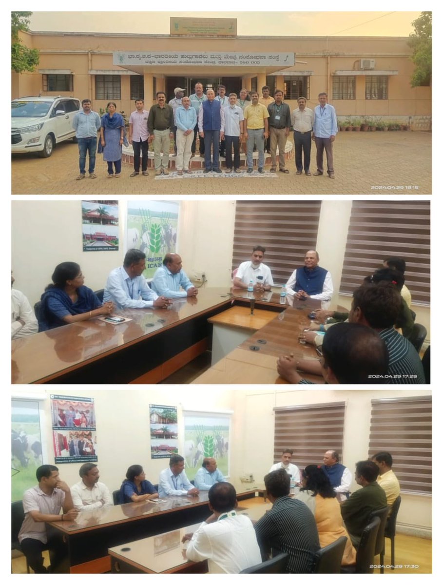 Dr SK Chaudhari, Hon'ble DDG (NRM), ICAR visited ICAR-IGFRI, SRRS, Dharwad centre on 29.04.24 & had interaction with all the staff members. While appreciating the station's research efforts, he highlighted & shared his wisdom on improving the fodder resources in the country.