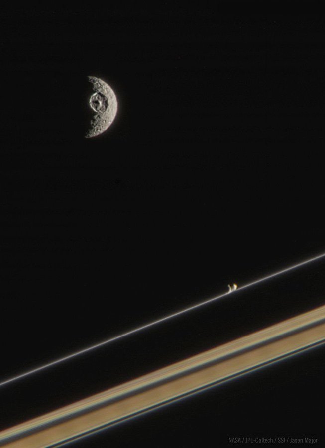 Saturn’s moon Mimas.
Credit: NASA