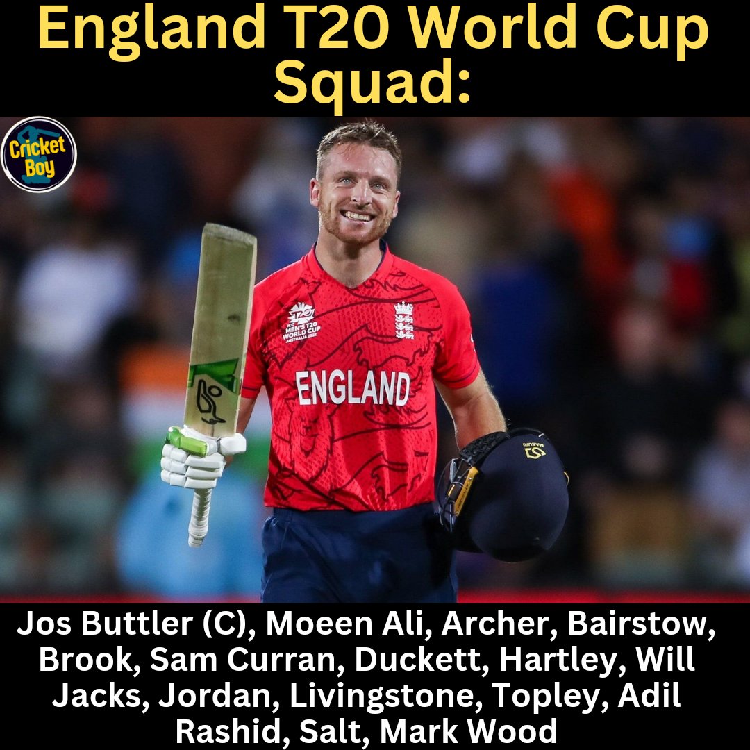 Defending champions England announce their squad for T20 World Cup.
#England #T20WorldCup24 #T20WC2024 #JosButller #JofraArcher #CricketBoy