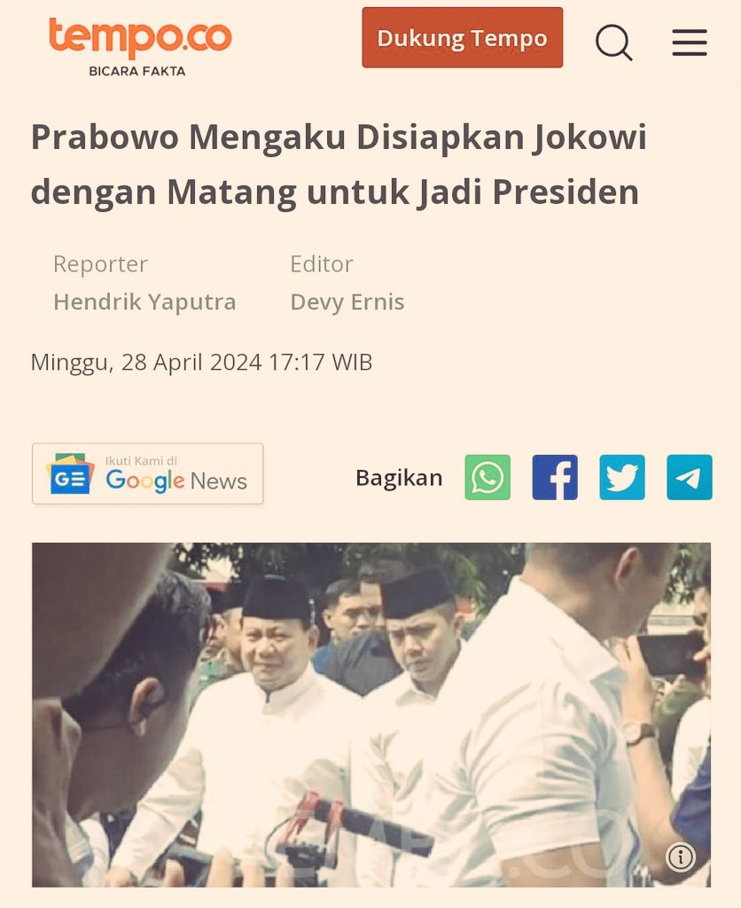 Ini Pengakuan Prabowo loh, Bukan Anak Undip apalagi eMKa.. 😁 . . Met Sore Lur.. Seduh maning Kopi ne ☕