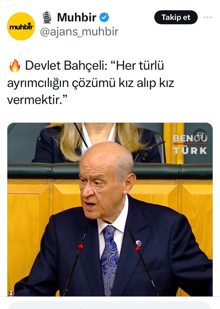 Çok istiyorsa kendisini verebiliriz. Hatta isterse Karabük Üniversitesi rektörü bu izdivaca aracı olabilir diye düşündüm. Milli he! Türk Milletinin genetiğiyle oynamak arzusu hangi akla ve Milliyetçiliğe sığar? Yazıklar olsun. Tanrı “selanızı” versin.🤬