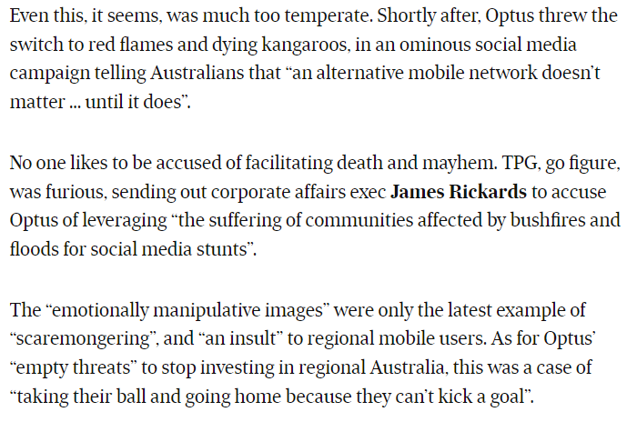 Now that they're all friends, let us recap the great spectrum war of 2022 and all the mean things Optus/TPG said about each other Tomorrow's column: afr.com/rear-window/op…