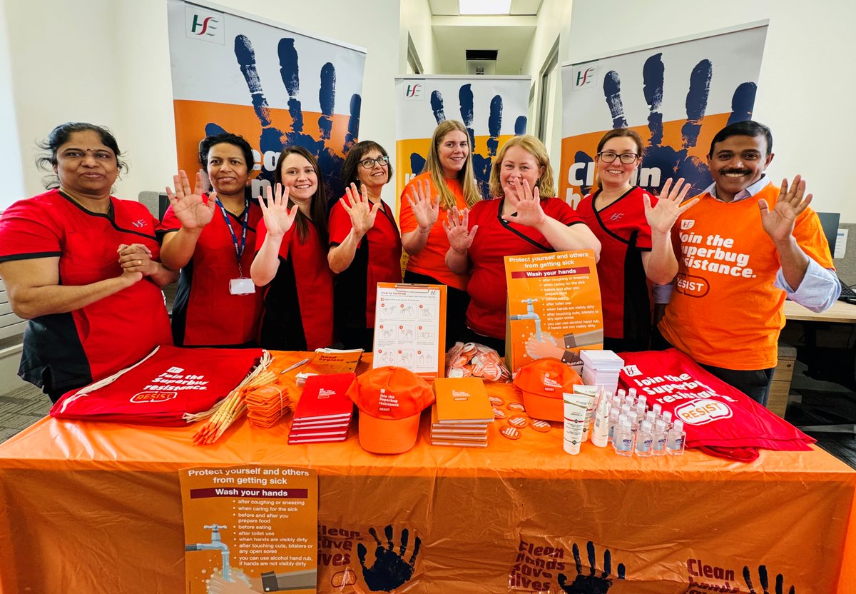 As part of World Hand Hygiene Day (May 5th), Hand Hygiene Awareness Campaign was conducted in different services in CHODNCC. From Left to Right: Vahida Anandan, Suja George, Rosin Ryan, Deirdre OConnell, Margaret Donnelly, Sinead ONeill9, Nora Dwyer and Joji Paul.