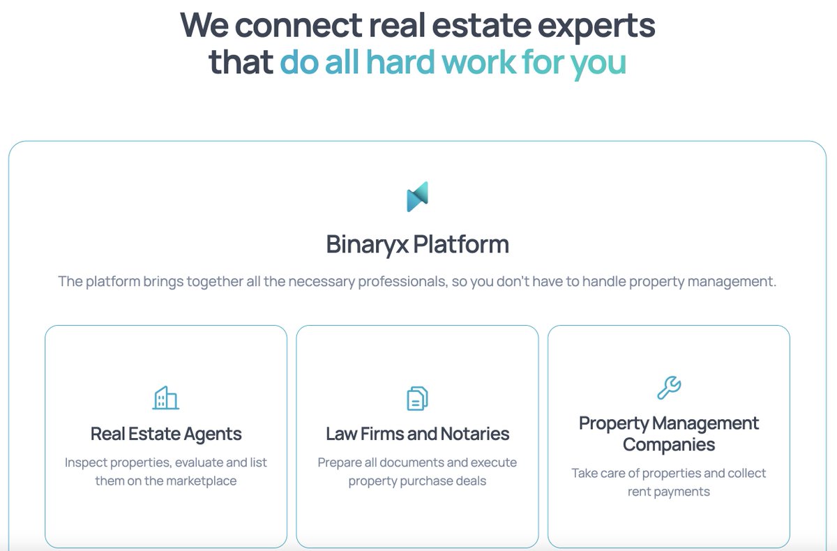 #Binaryx has successfully overcome many of the challenges that have plagued the real estate #RWA sector ✅ Our oracle system provides comprehensive solutions for #tokenization, management processes, and rentals. 🔒 Audit Oracles 🔒 Management Oracles 🔒 Legal Oracles