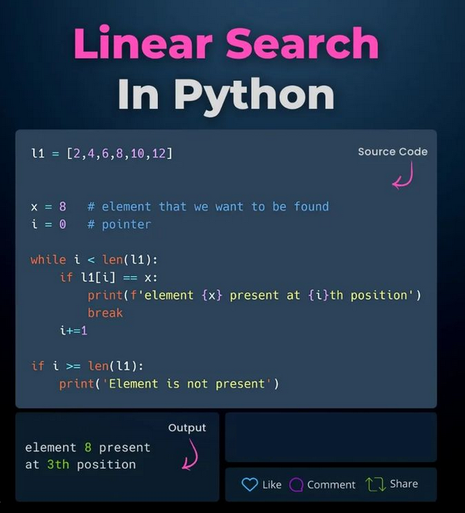 Linear search in Python morioh.com/a/e94f185b4a05…

#linearsearch #dsa #datastructures #algorithms #python #programming #developer  #programmer #coding #coder #softwaredeveloper #computerscience #webdev #webdeveloper #webdevelopment #pythonprogramming #machinelearning #datascience