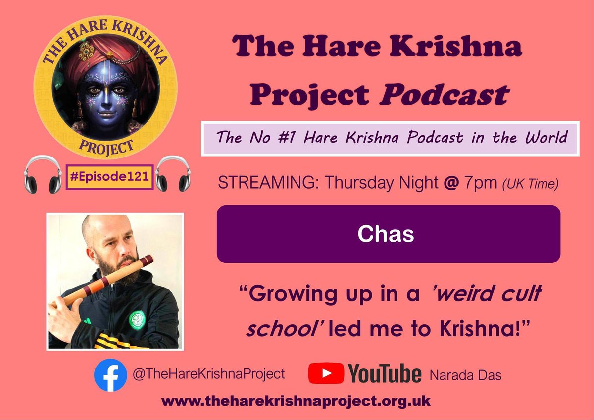 My interview with the Hare Krishna podcast goes live on Thursday 🙏🏼