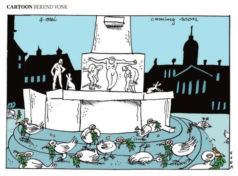 Huiscartoonist Berend Vonk van Binnenlands Bestuur blikt vooruit op de herdenking op de Dam. #bbnieuws #berendvonk #dodenherdenking #4mei