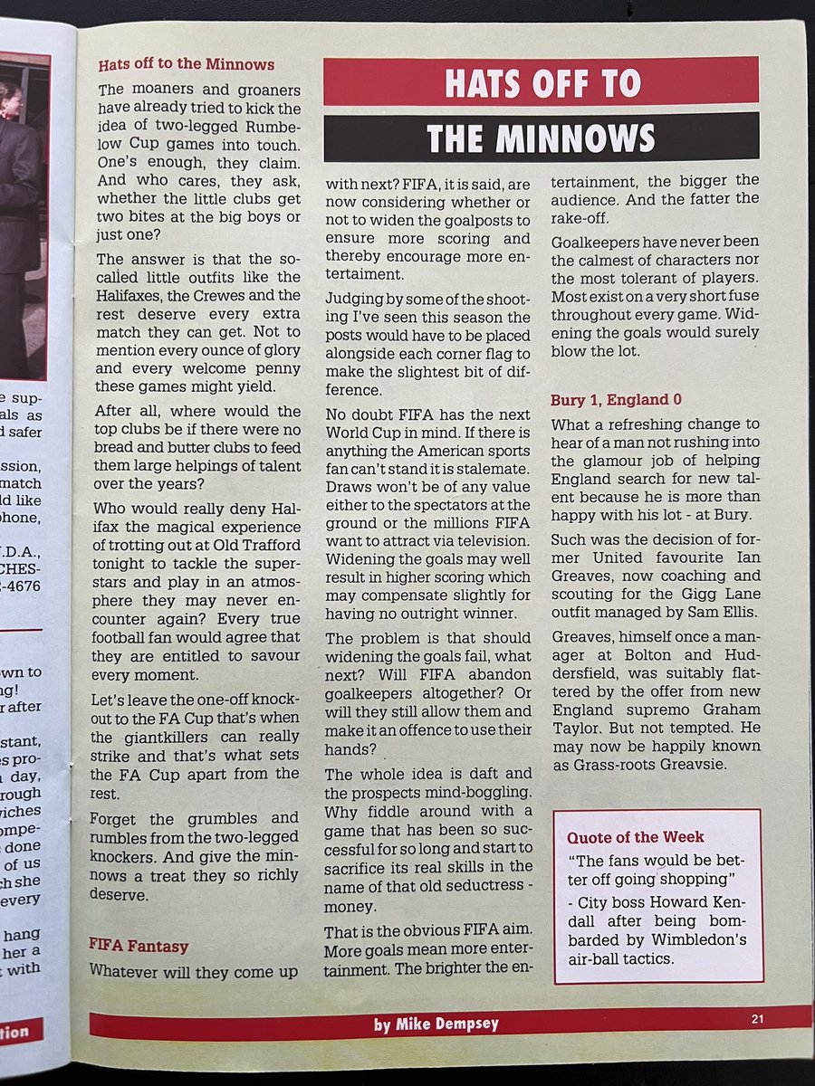 @slopingpitch I’ve been flicking thru this little beauty, page 21 is a thing of unparalleled irony given recent changes to FA Cup replays 🤦‍♂️#minnows #HalifaxTown @FCHTOnline