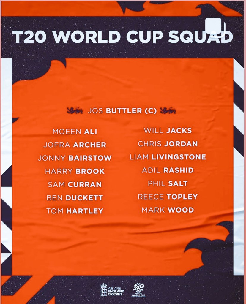 England the Definding Champion🏆 Announced15 Members Squad  for T20 World Cup 2024 They looks very Dangerous Said🔥🔥🔥
#EnglandCricket