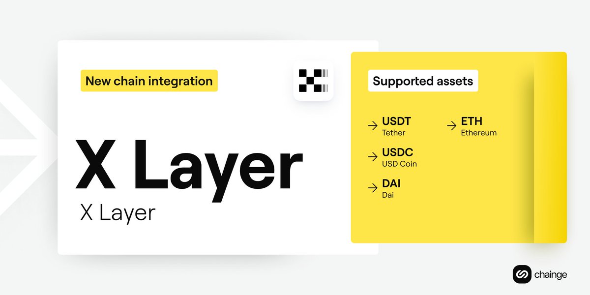 💥 New chain integration! 🔥 Thrilled to announce Chainge is now live on the #XLayer network supporting $USDT, $USDC, $DAI & $ETH 💻 Web app: dapp.chainge.finance 📱Mobile app: Playstore/Appstore