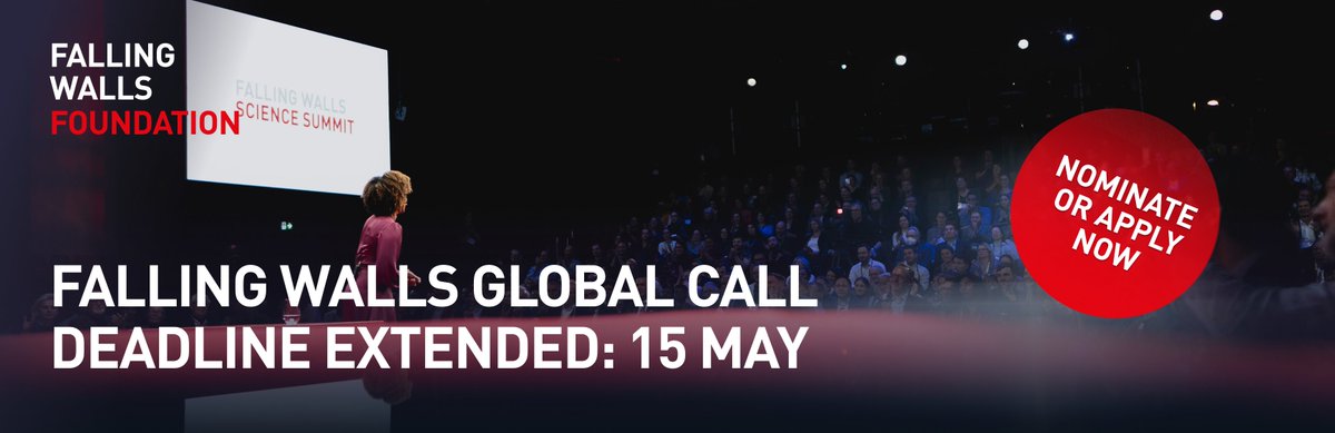 📢 DEADLINE EXTENSION UNTIL 15 MAY 📢

We are happy to announce, that the deadline of our Falling Walls #GlobalCall24 has been extended.

Spread the word and don't miss this opportunity to apply with your #ScienceEngagement project!

➡️ Apply until 15 May: bit.ly/42ooUO6