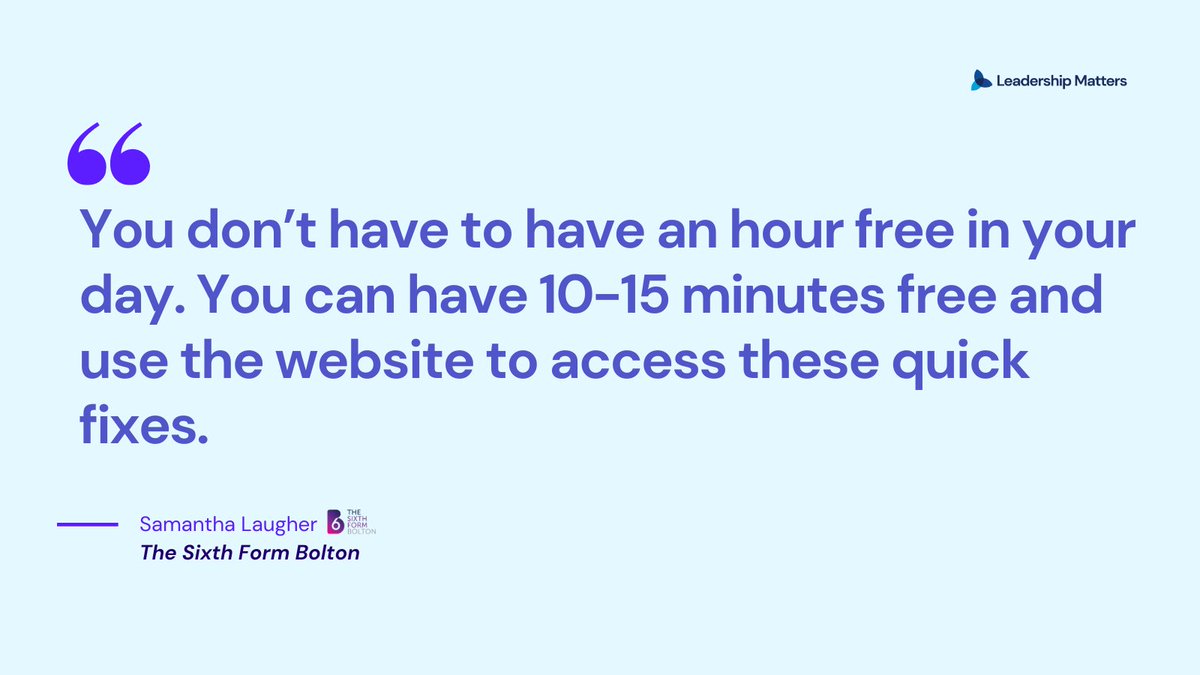 🌟 Testimonial Tuesday 🌟 Our platform works around you. Drop in and out when you have the time. leadershipmatters.org.uk/resources